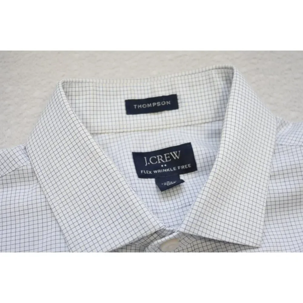 J Crew Thompson‎ Dress Shirt Stretch Button Up Plaid Long Sleeve Mens Size Small